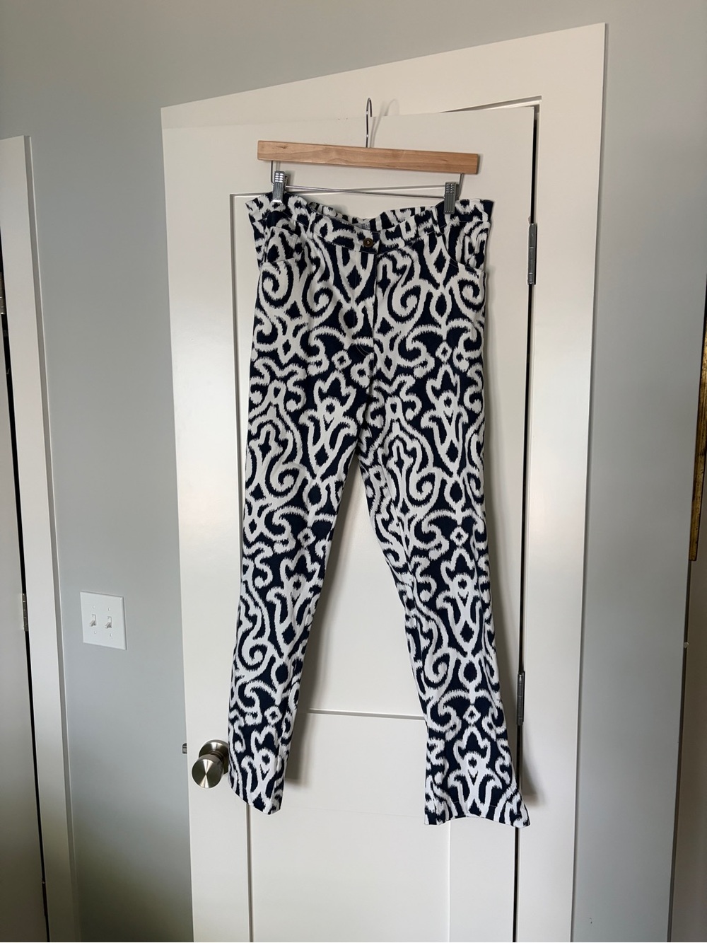Gretchen Scott is Patterned Women's Jeans in Navy and White - Picture 1 of 2